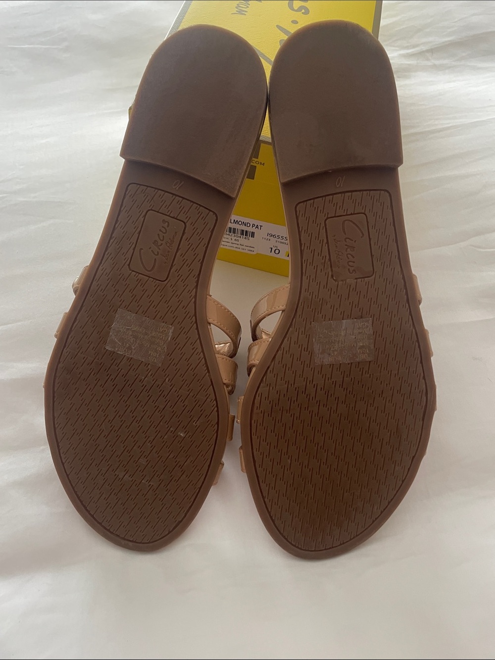 Sam Edelman Almond Patent Open-Toe Slide Mules - Picture 3 of 3